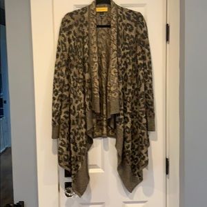 St. John Leopard Print Wrap Sweater
